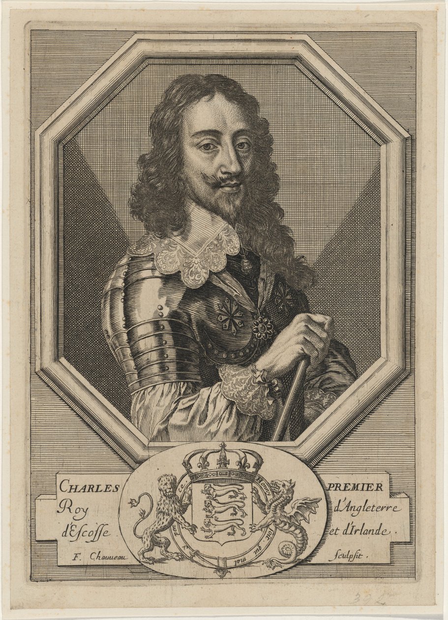 Karel I. v osmibokém rámečku od Francois Chauveau