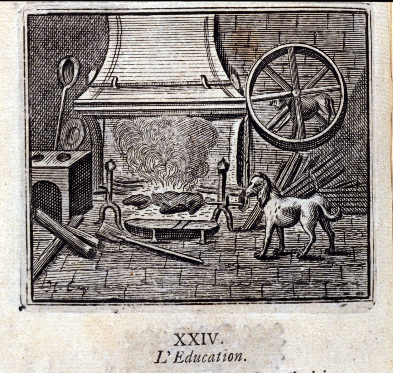 Vzdělání. Bajky Jean de La Fontaine (1621-95). Ilustrace Francois Chauveau (1613-1676). Vydání z roku 1728. od Francois Chauveau