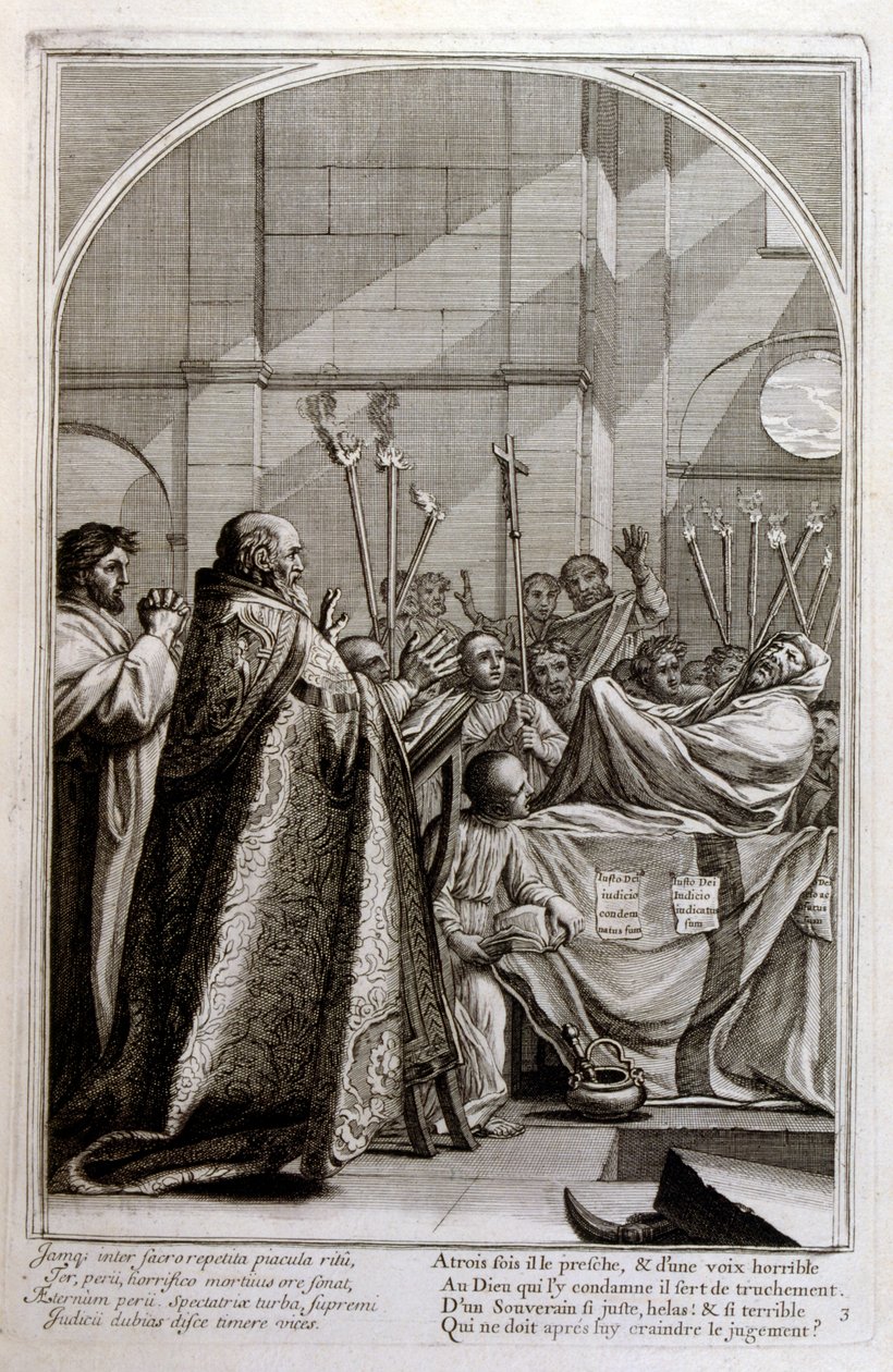 Rytina Francoise Chauveaua 1680 „Život svatého Bruna“, zakladatel řádu Chartreux od Francois Chauveau