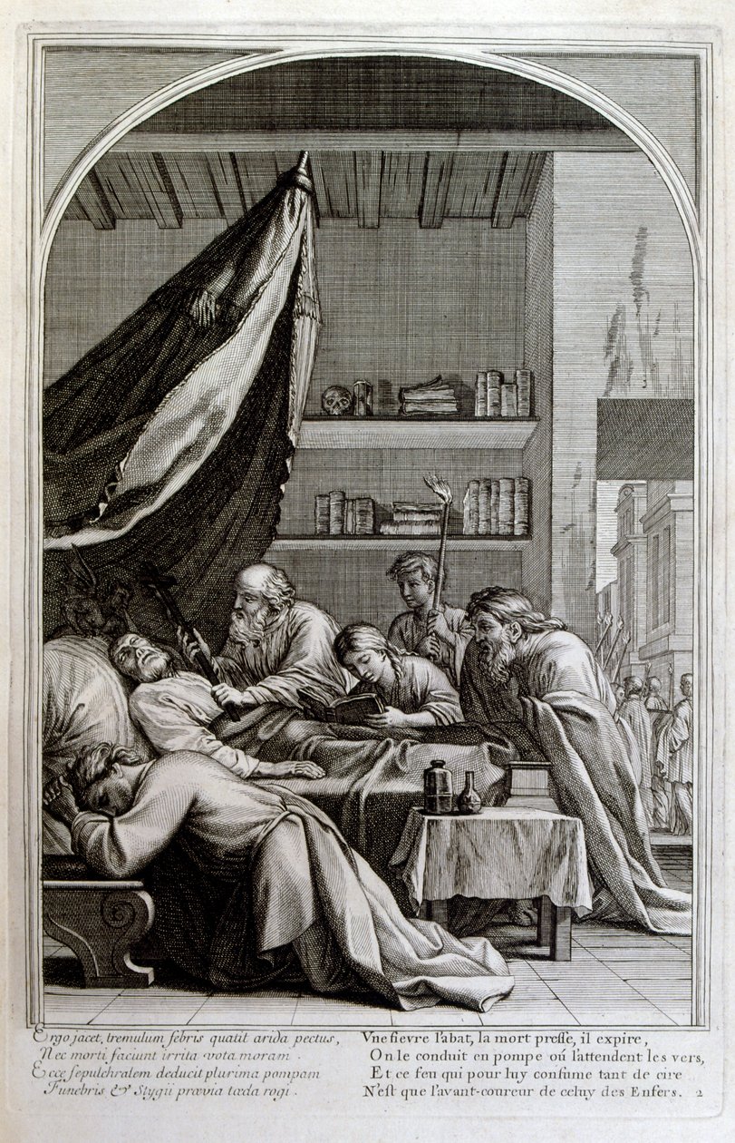 Rytina Francoise Chauveaua 1680 „Život svatého Bruna“, zakladatel řádu Chartreux od Francois Chauveau