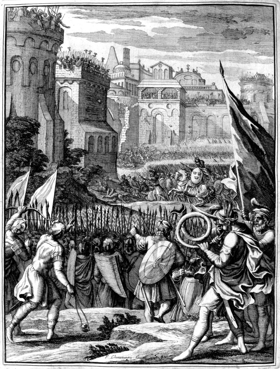 Síly pod vedením Alarica I., krále Vizigótů z roku 395, plenění Říma, 410 1654 od Francois Chauveau