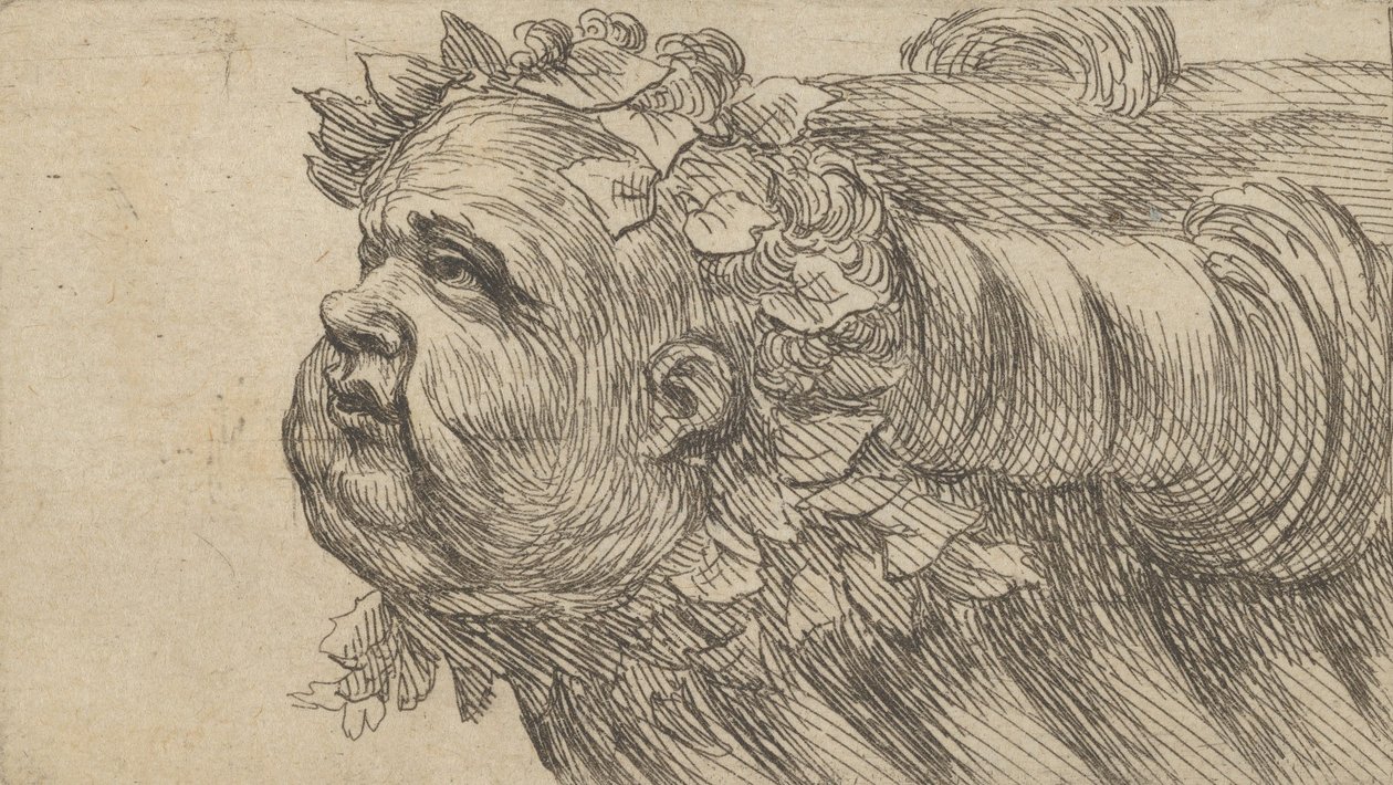 Hlava dítěte na přídi lodi, od Divers Masques, ca. 1635-45. od Francois Chauveau