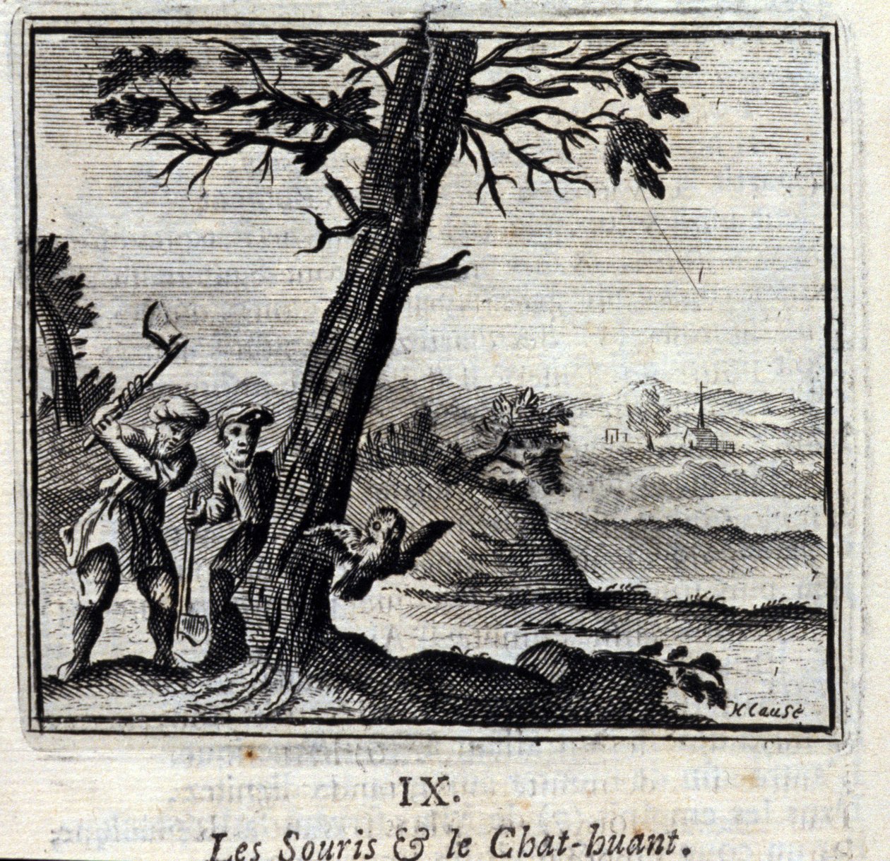 Bajky o myších a kočičích huantech od Jean de La Fontaine (1621-95). Ilustrace François Chauveau (1613-1676). Vydání z roku 1728. od Francois Chauveau