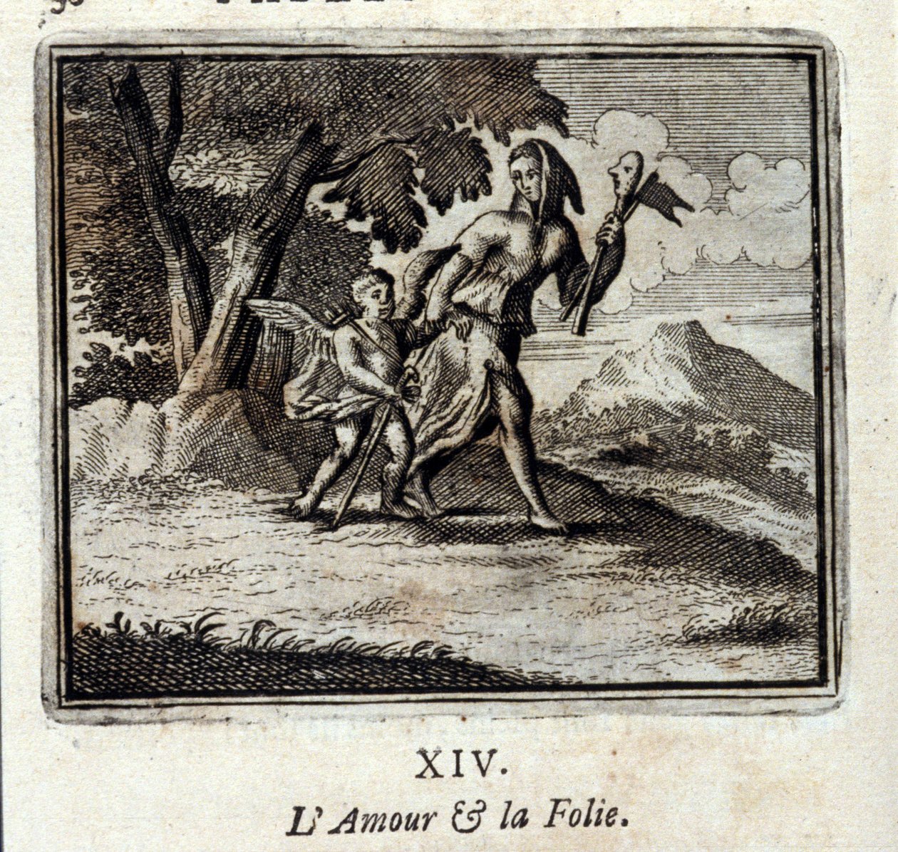 Láska a šílenství. Bajky Jean de La Fontaine (1621-95). Ilustrace François Chauveau (1613-1676). Vydání z roku 1728. od Francois Chauveau
