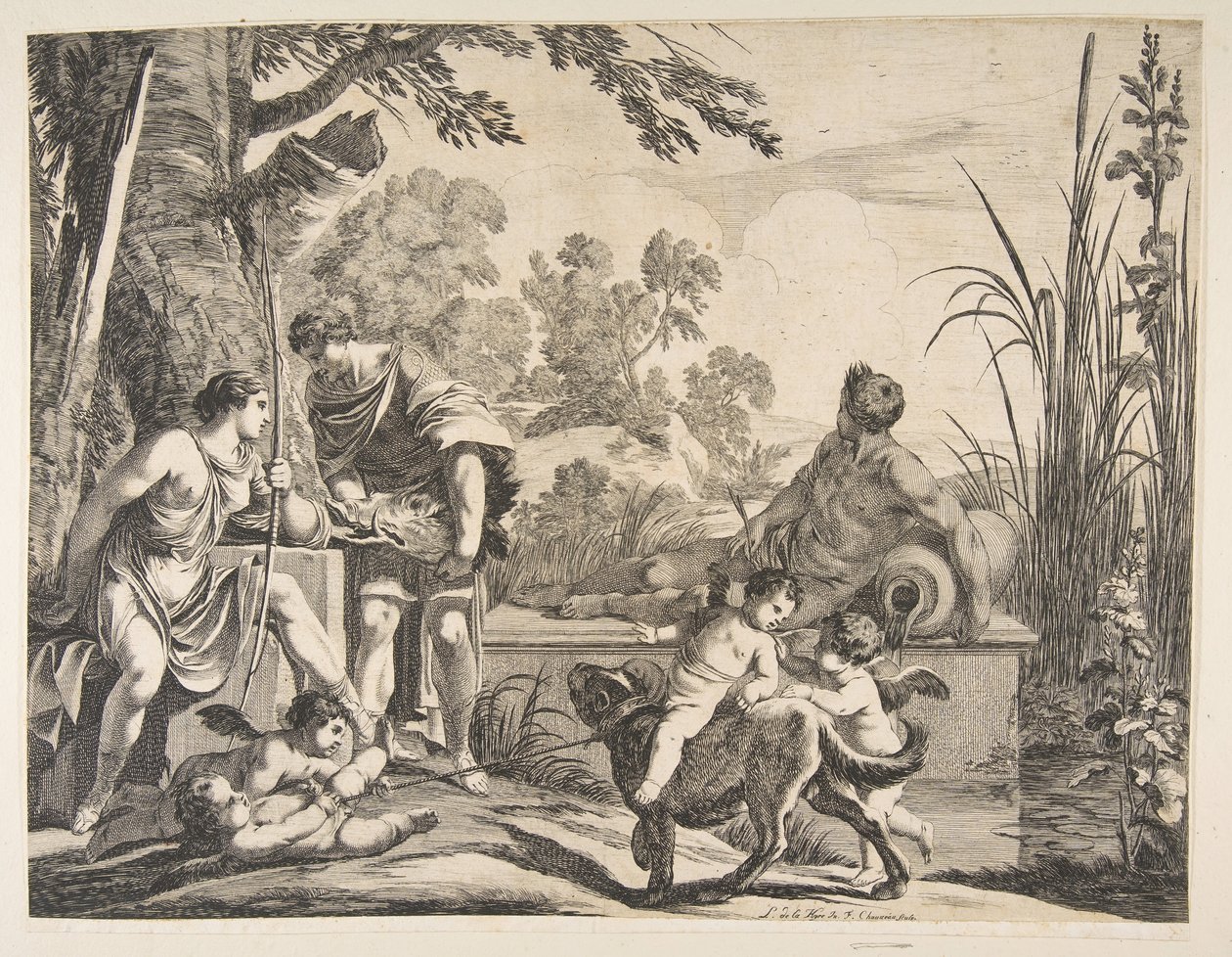Meleager a Atalanta, 1643. od Francois Chauveau
