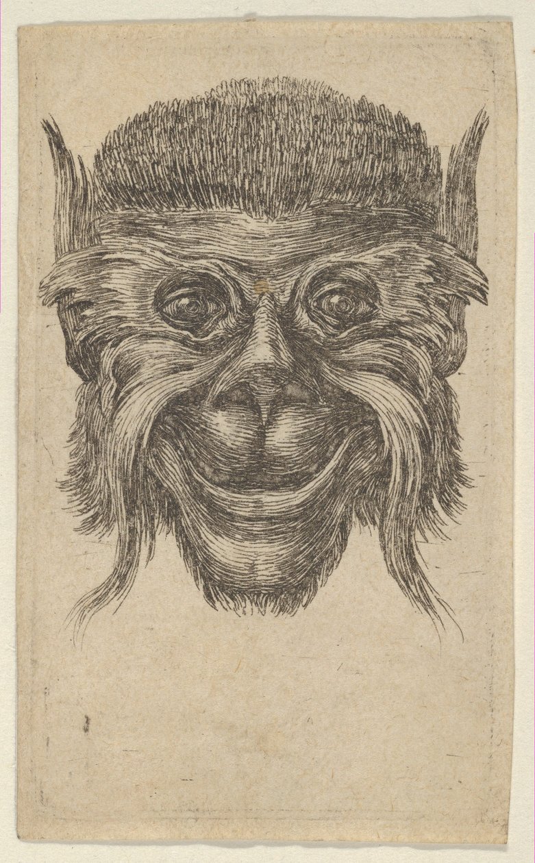 Opičí maska, od Divers Masques, ca. 1635-45. od Francois Chauveau
