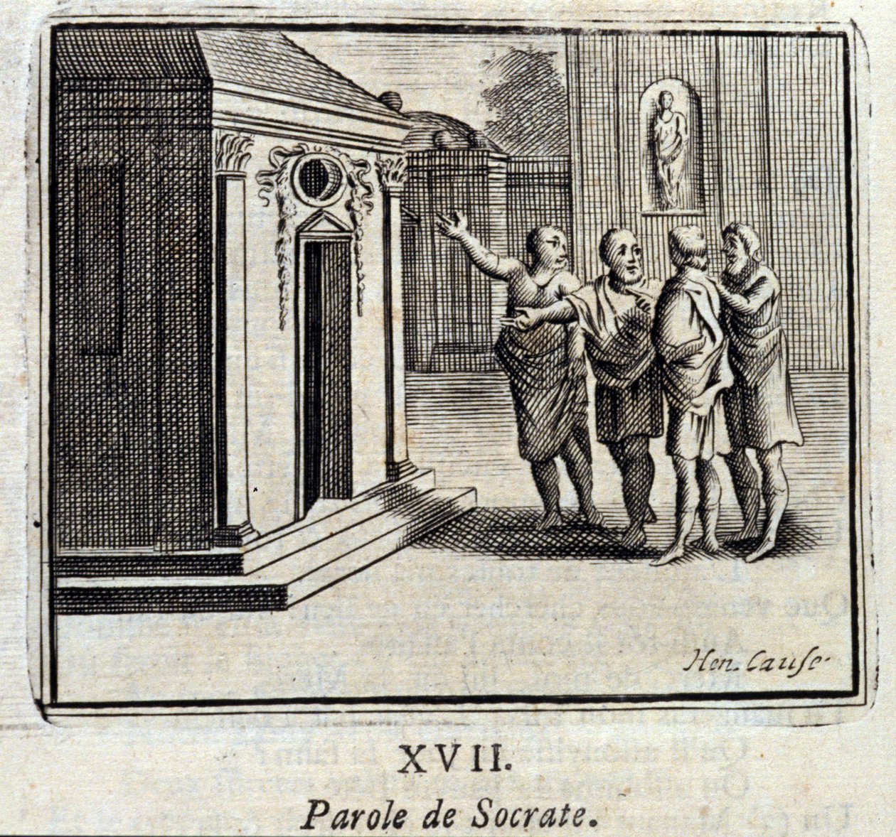 Sokratovo slovo. Bajky by Jean de La Fontaine (1621-95). Ilustrace François Chauveau (1613-1676). Vydání z roku 1728. od Francois Chauveau