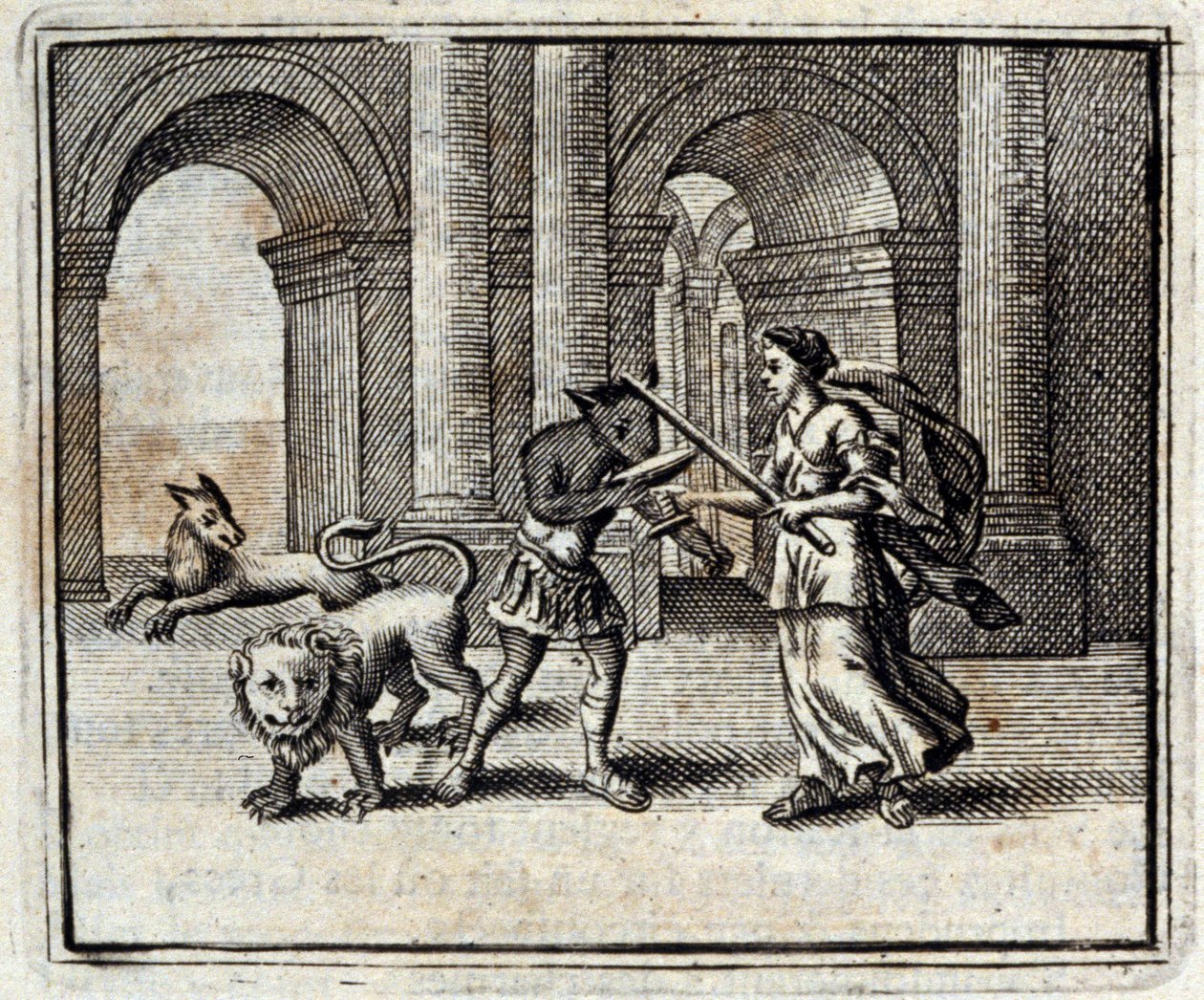 Společníci Ulysses. Bajky Jean de La Fontaine (1621-95). Ilustrace François Chauveau (1613-1676). Vydání z roku 1728. od Francois Chauveau