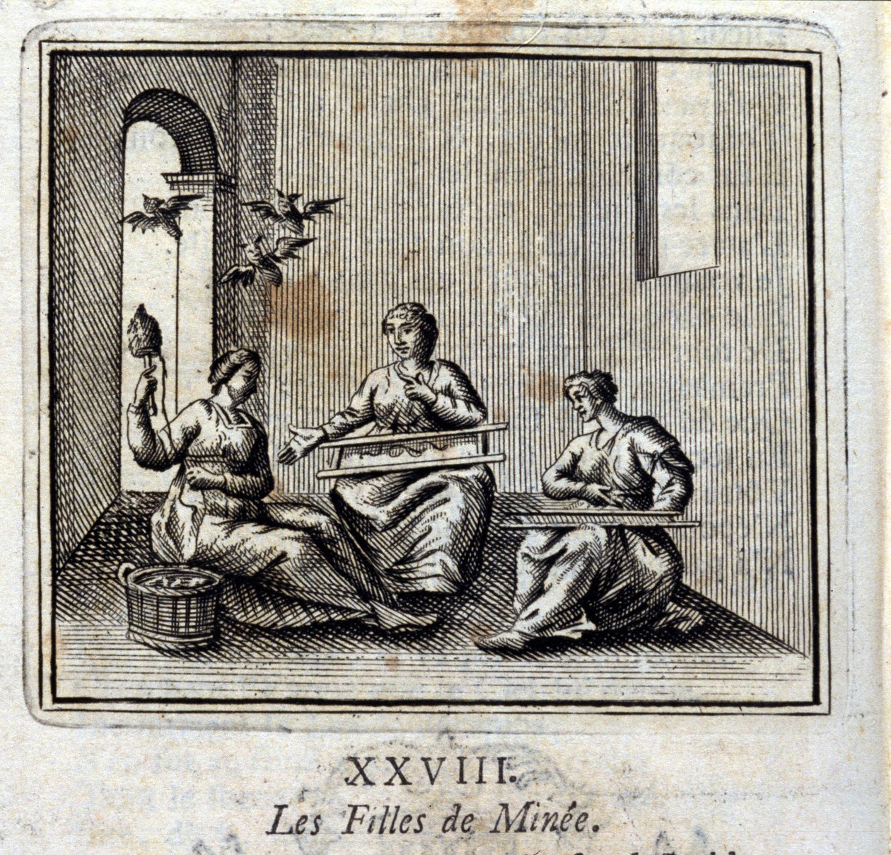 Dcery Minee. Bajky Jean de La Fontaine (1621-95). Ilustrace François Chauveau (1613-1676). Vydání z roku 1728. od Francois Chauveau