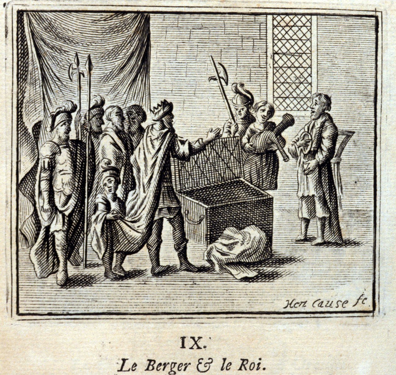 Pastýř a král. Bajky Jean de La Fontaine (1621-95). Ilustrace François Chauveau (1613-1676). Vydání z roku 1728. od Francois Chauveau