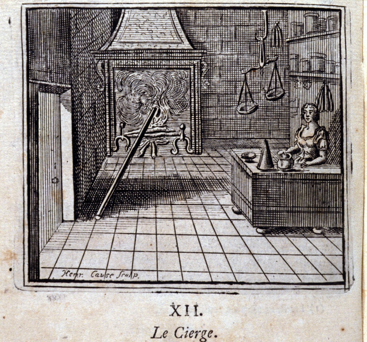 Svíčka. Bajky Jean de La Fontaine (1621-95). Ilustrace Francois Chauveau (1613-1676). Vydání z roku 1728. od Francois Chauveau