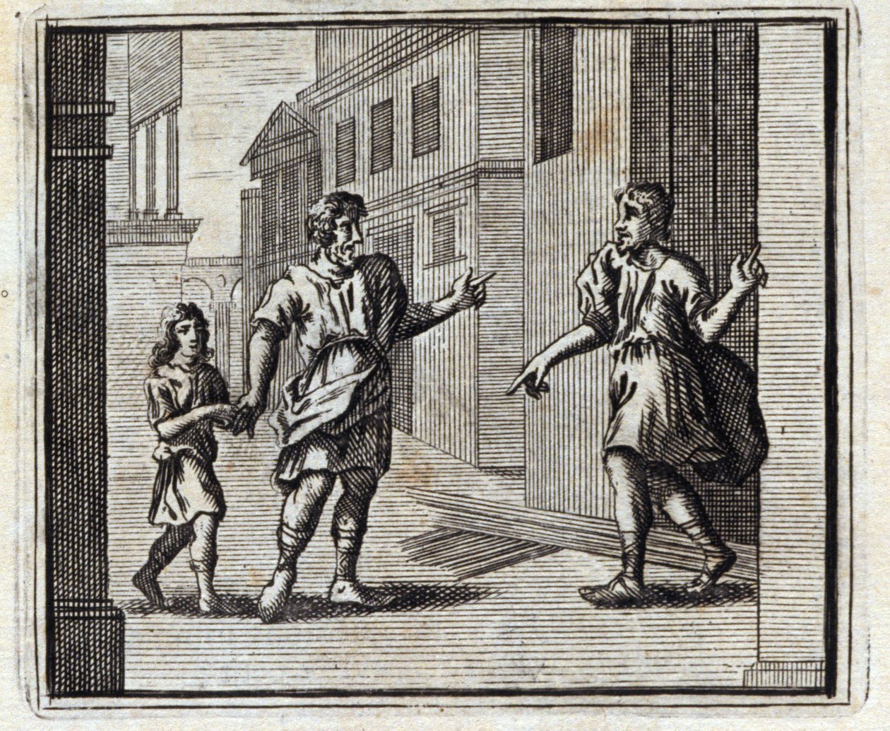 Depozitář je nevěrný. Bajky Jean de La Fontaine (1621-95). Ilustrace François Chauveau (1613-1676). Vydání z roku 1728. od Francois Chauveau