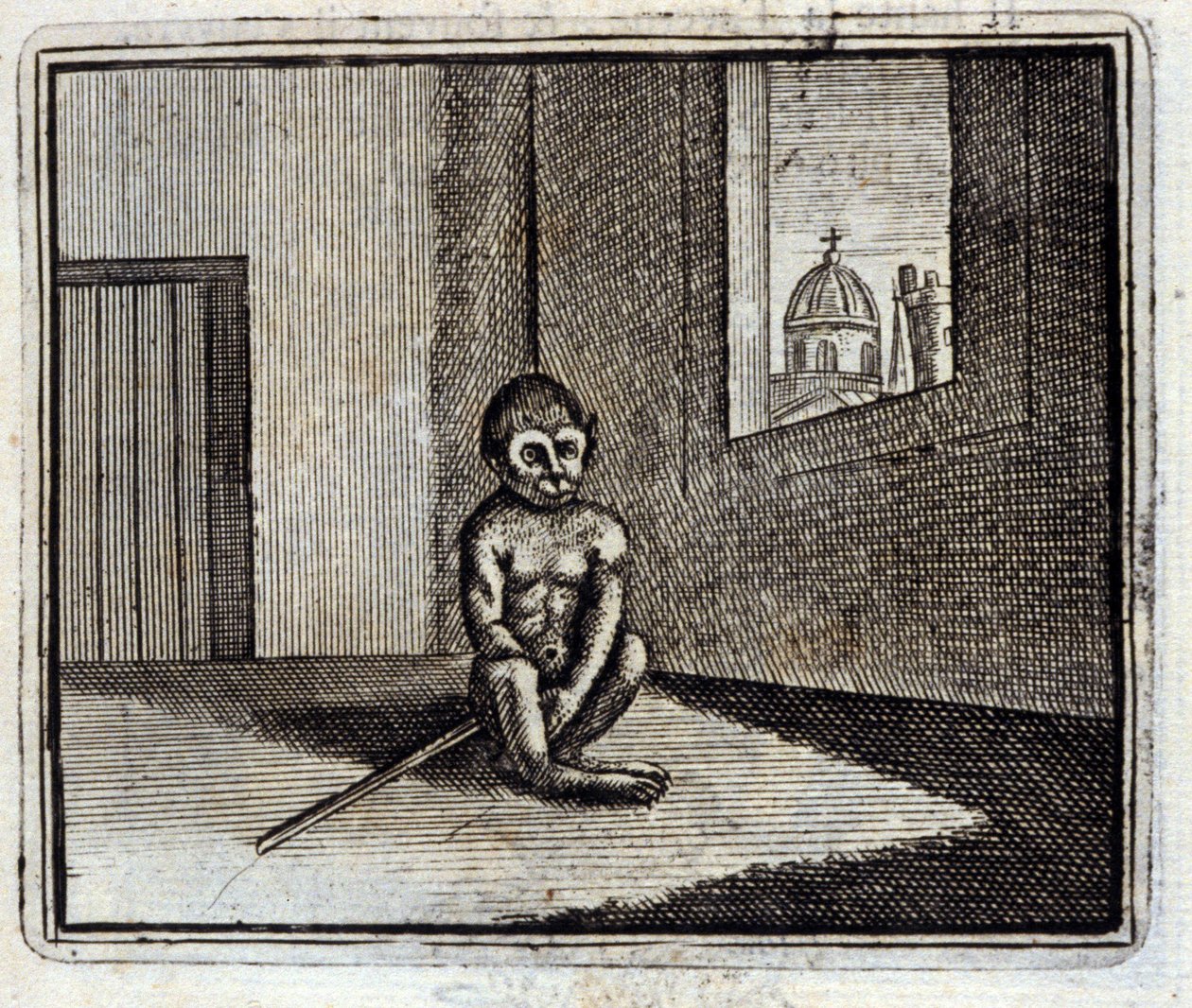 Opice. Bajky Jean de La Fontaine (1621-95). Ilustrace François Chauveau (1613-1676). Vydání z roku 1728. od Francois Chauveau