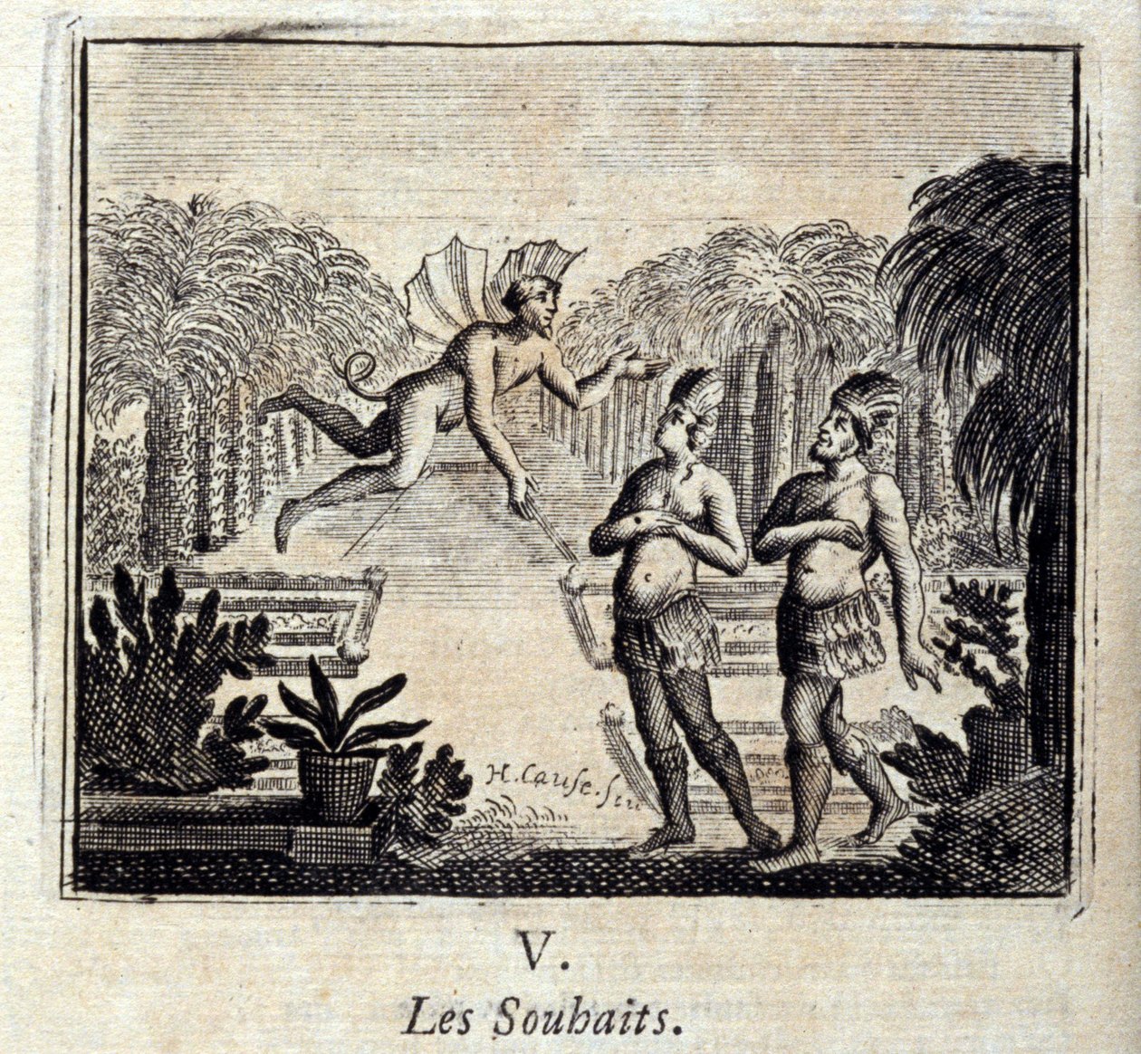 Přání. Bajky Jean de La Fontaine (1621-95). Ilustrace François Chauveau (1613-1676). Vydání z roku 1728. od Francois Chauveau