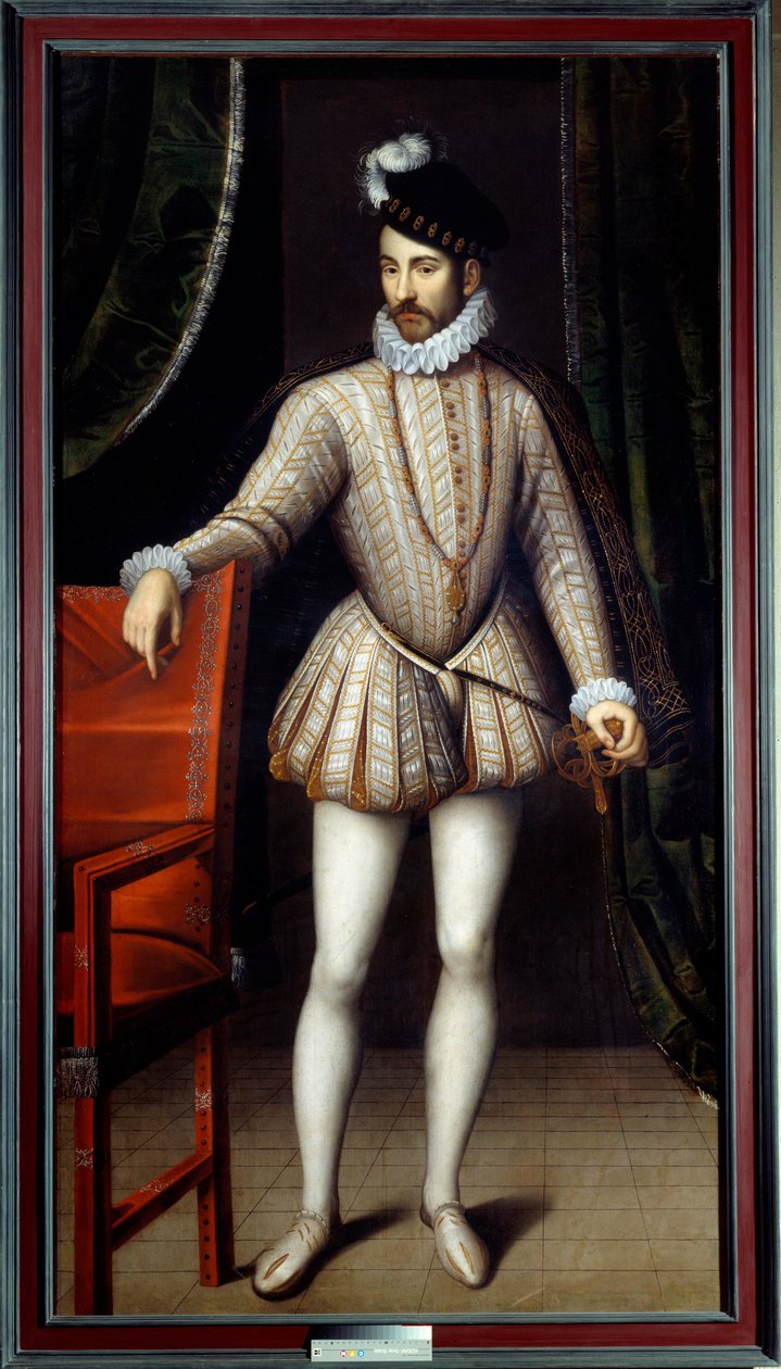 Portrét na nohou francouzského krále Karla IX. (1550 - 1574). Obraz Francoise Cloueta (1515-1572) od François Clouet