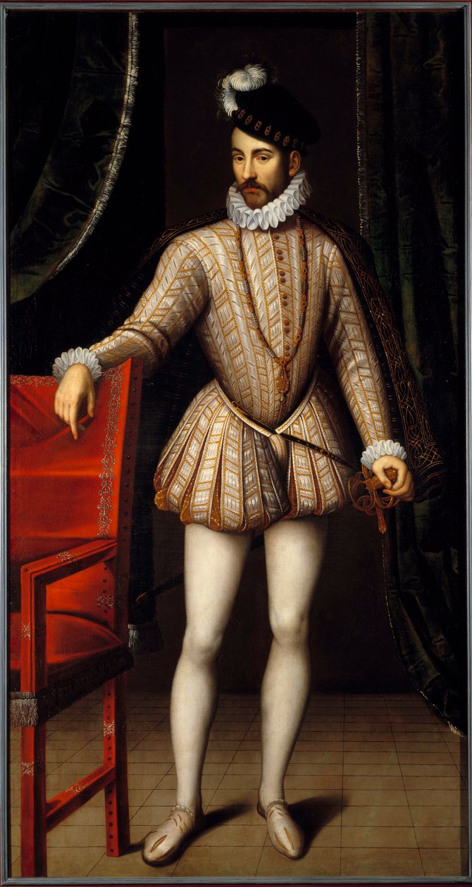 Portrét na nohou francouzského krále Karla IX. (1550 - 1574). Obraz Francoise Cloueta (1515-1572) od François Clouet