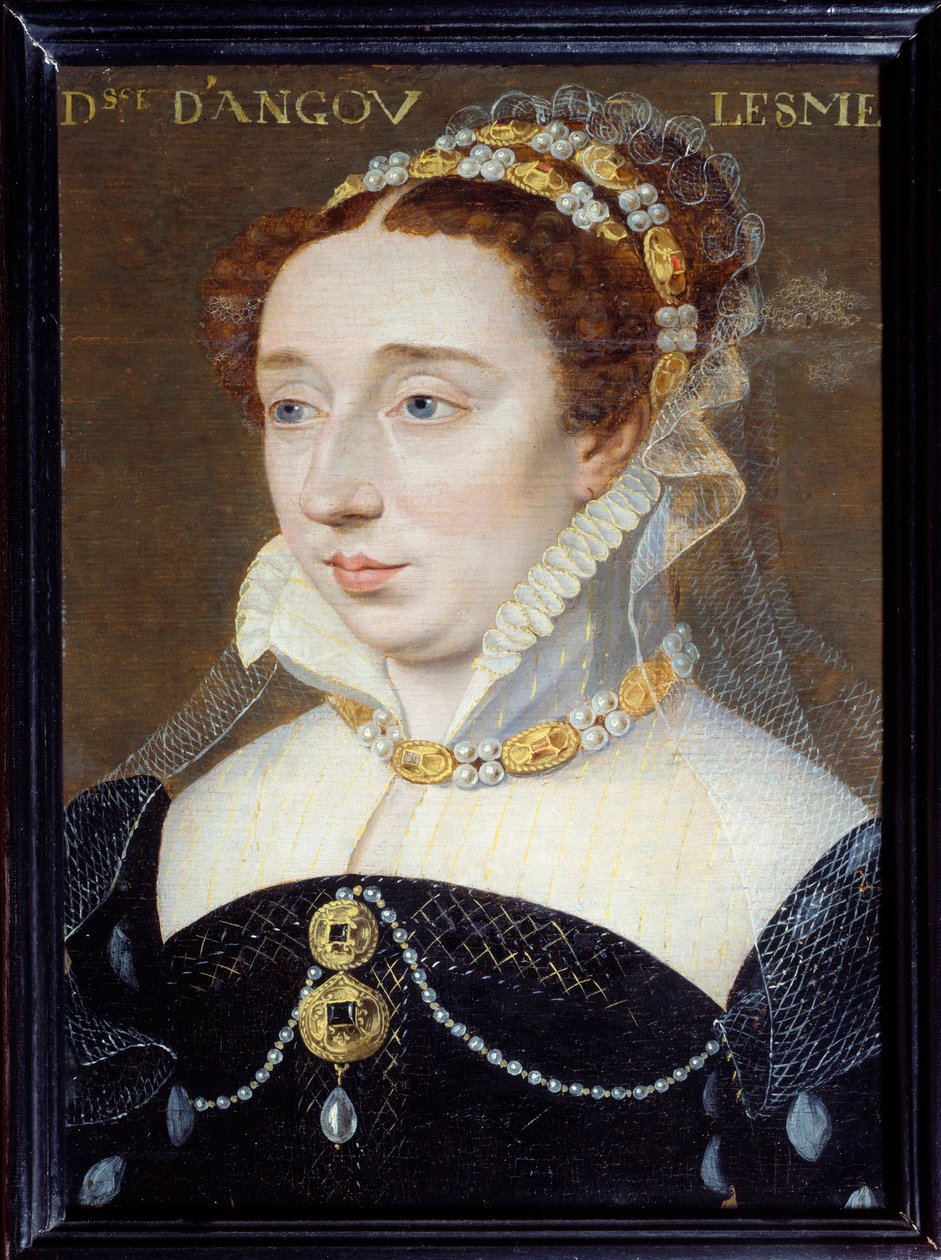Portrét Diany Francouzské, vévodkyně z Angouleme (1538-1619), legitimní dcery Jindřicha IV. Obraz Francoise Cloueta (1515-1572) 16. století Sun. 0,31x0,23 m Paříž, Musee Carnavalet od François Clouet