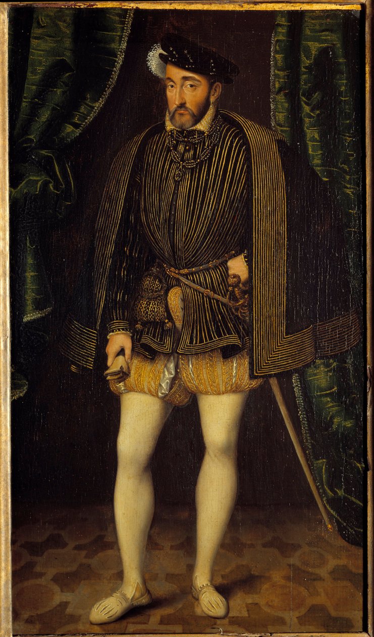 Portrét francouzského krále Jindřicha II. (1519 - 1559). Malba z dílny Francoise Cloueta (1515-1572) od François Clouet