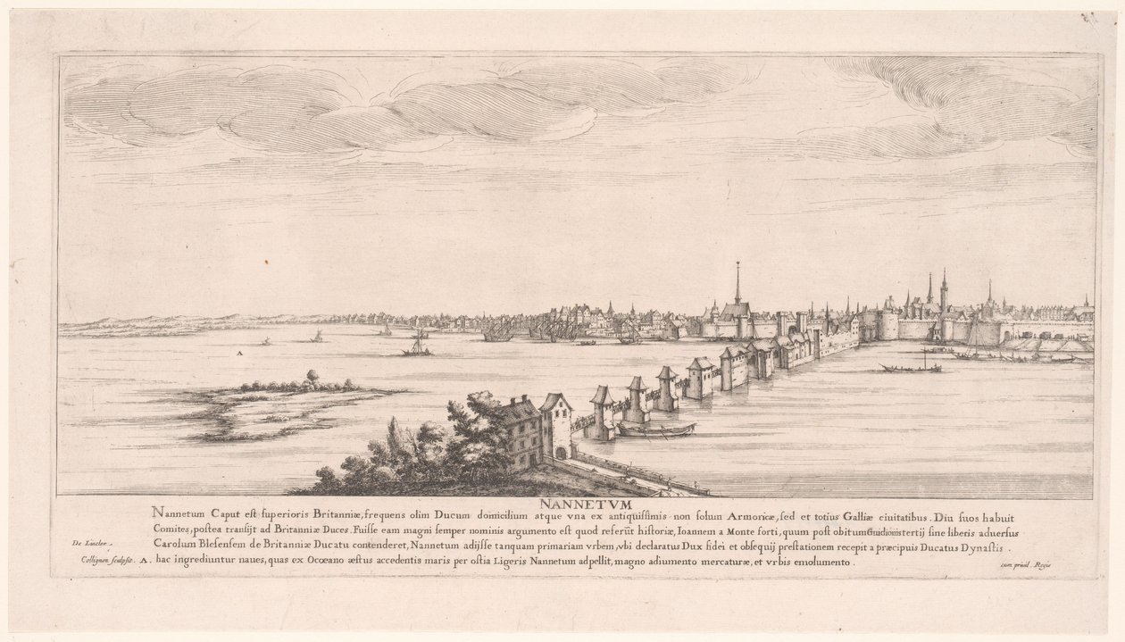 Pohled na Nantes Nannetum (název na objektu) Říční krajiny ve Francii (název série) od Francois Collignon