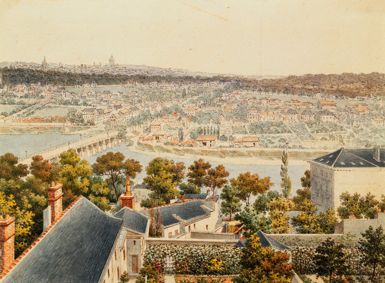 Pohled na Paříž z výšin Saint Cloud, 1791 od Francois Debret