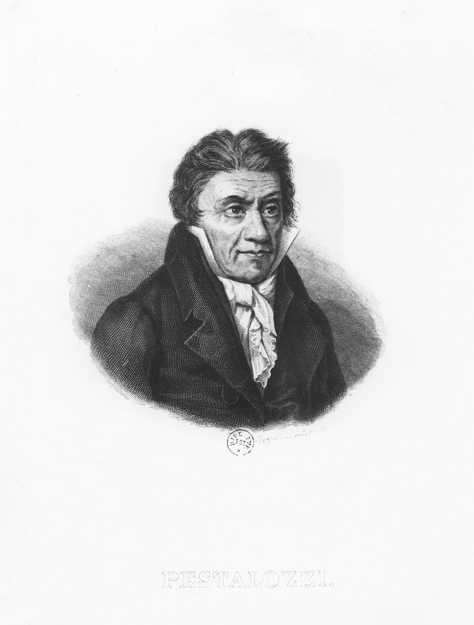 Portrét Johanna Heinricha Pestalozziho od Francois Dequevauviller