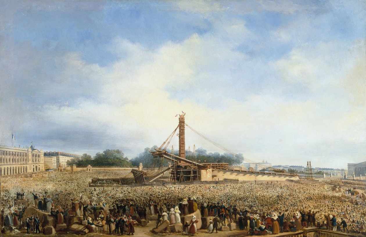 Vztyčení Louqsorského obelisku na náměstí Place de la Concorde, 25. října od Francois Dubois
