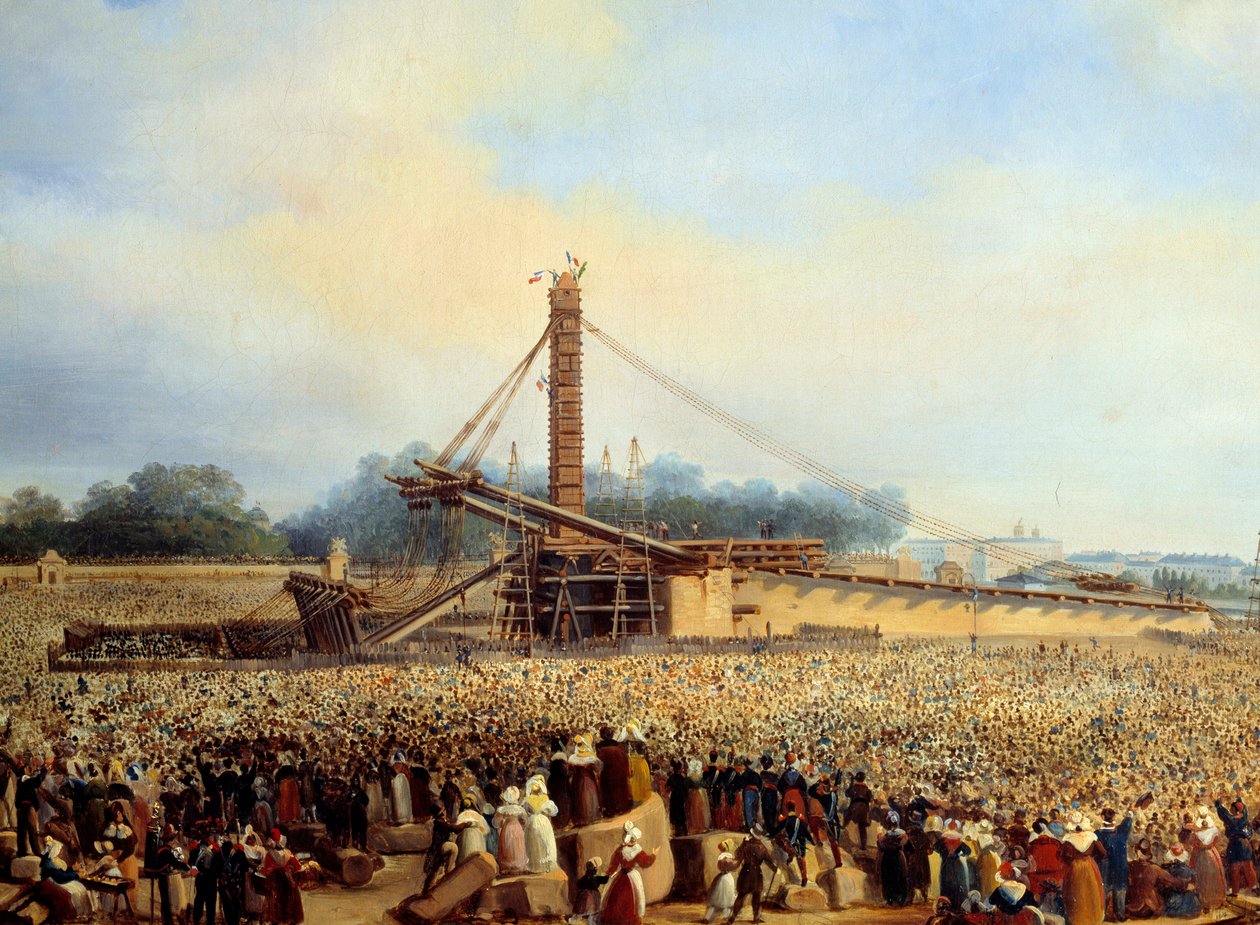 Vztyčení obelisku Luxor place de la concorde (25. října od Francois Dubois