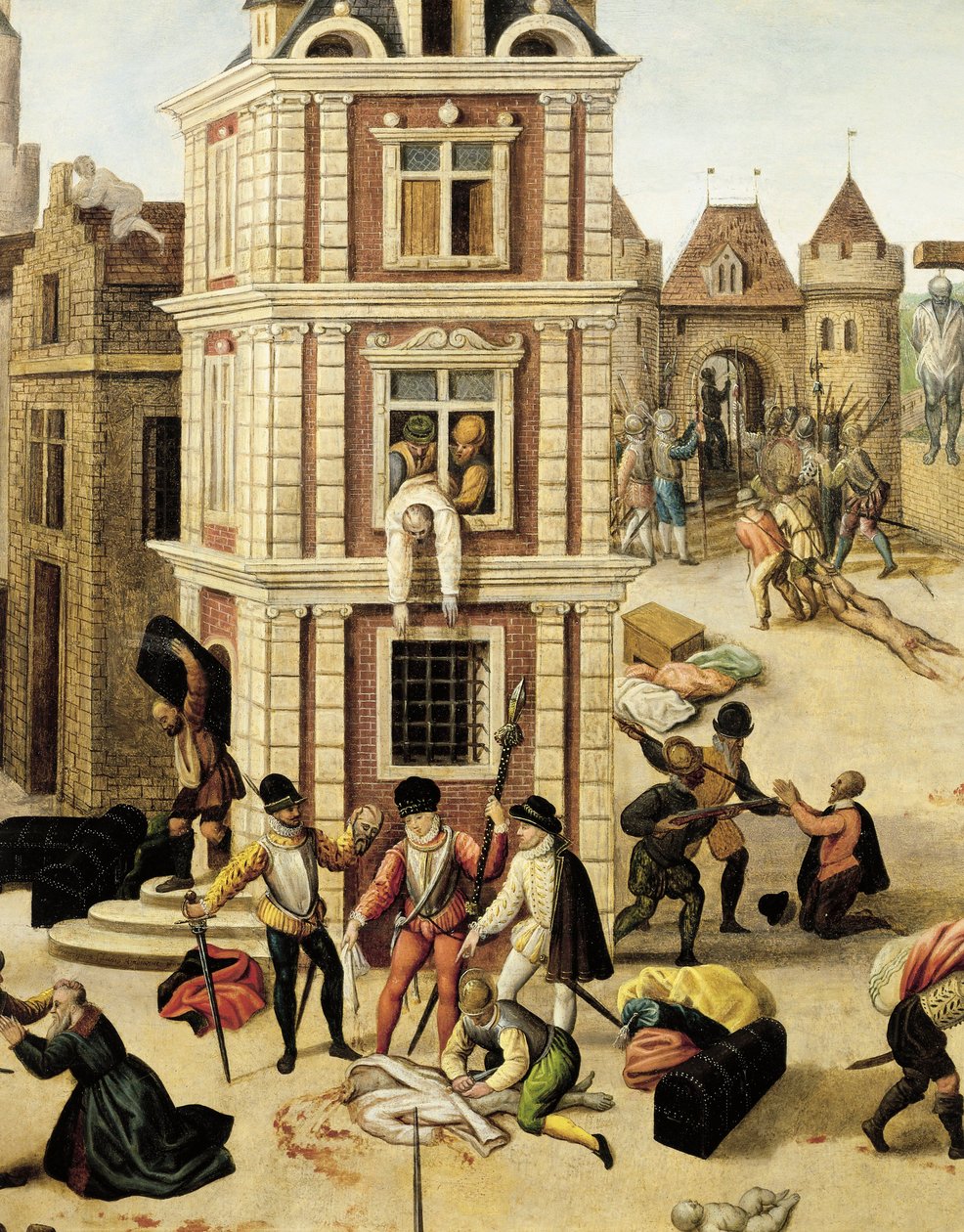 Švýcarsko, Lausanne, Bartolomějská noc, detail od Francois Dubois