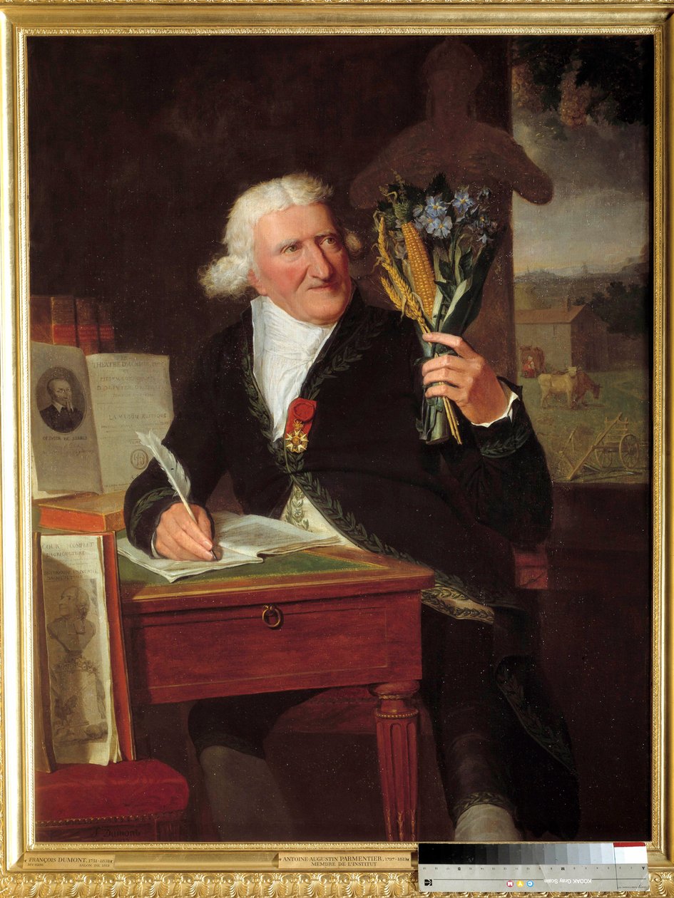 Portrét Antoina Augustina, barona Parmentiera (1737-1813), zástupce agronoma v čestné legii. Obraz Francoise Dumonta l