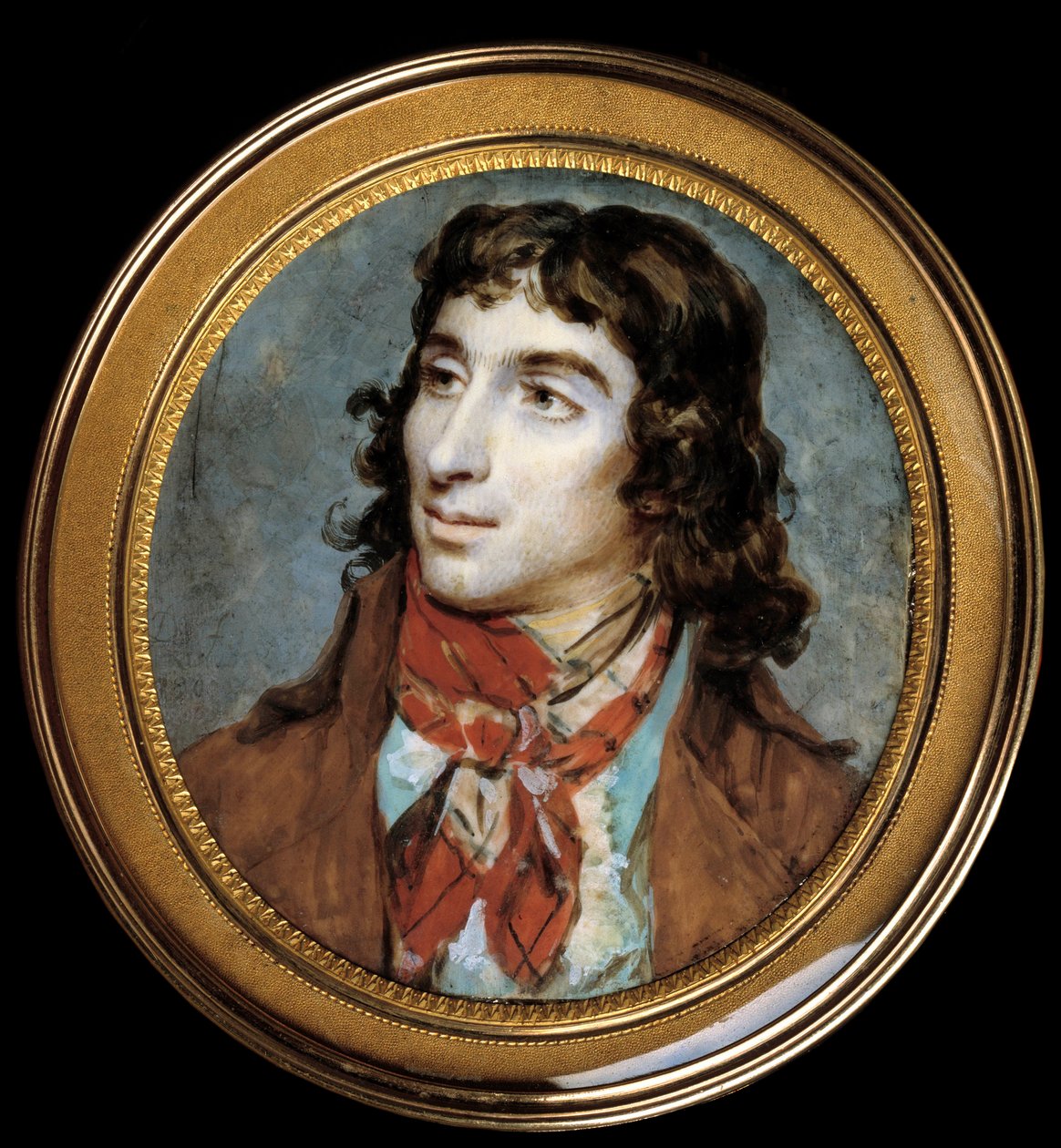 Portrét Camille Desmoulins (1760-1794). Miniaturní obraz od Francoise Dumonta (1751-1831)? Průměr 0,065m. - Portrét Camille Desmoulins (1760-1794). Miniaturní. Obraz Francoise Dumonta (1751-1831)? 0,065 m. Muzeum Louvre, Paříž od Francois Dumont