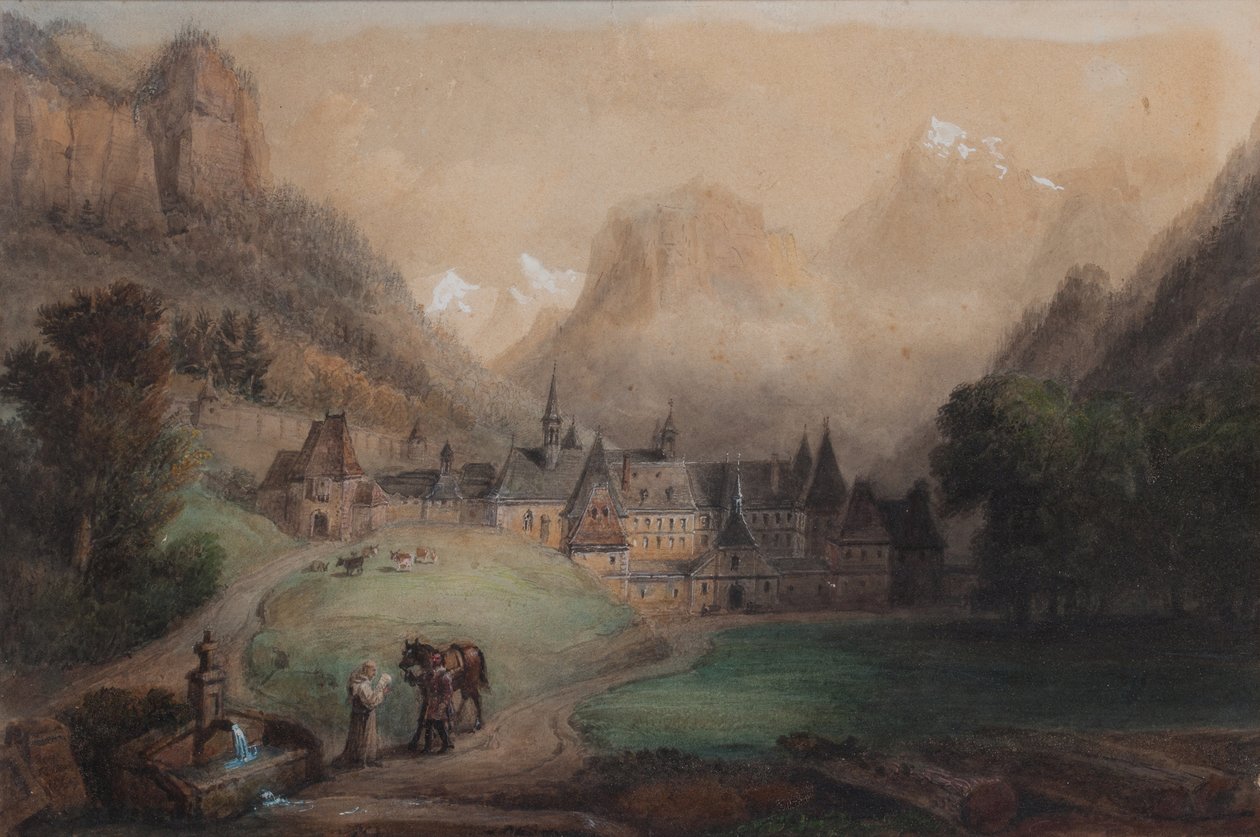 La Grande Chartreuse 1869 (akvarel na papíře) od Francois Edme Ricois