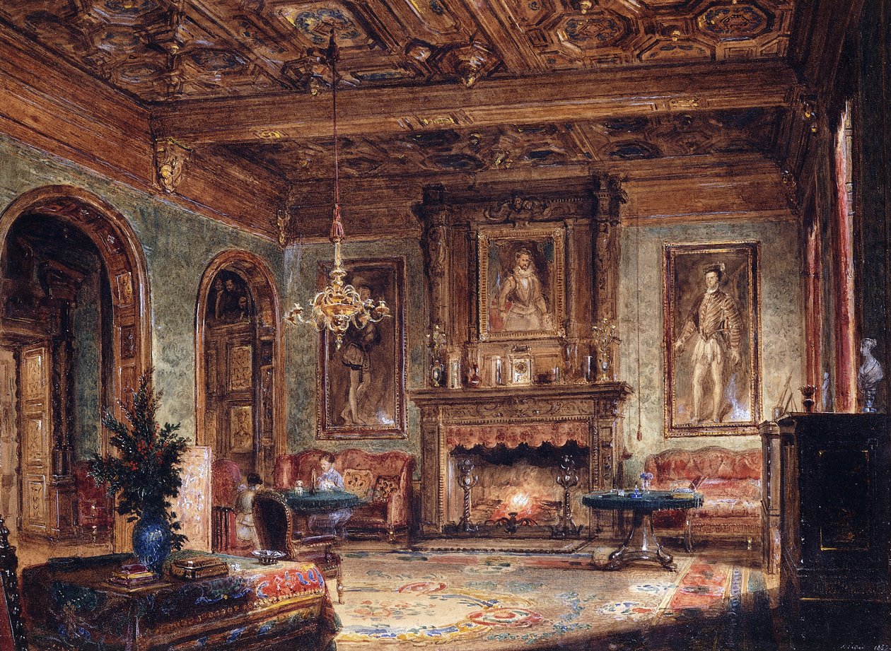 Salon na zámku de Marchais, 1852 od Francois Edme Ricois