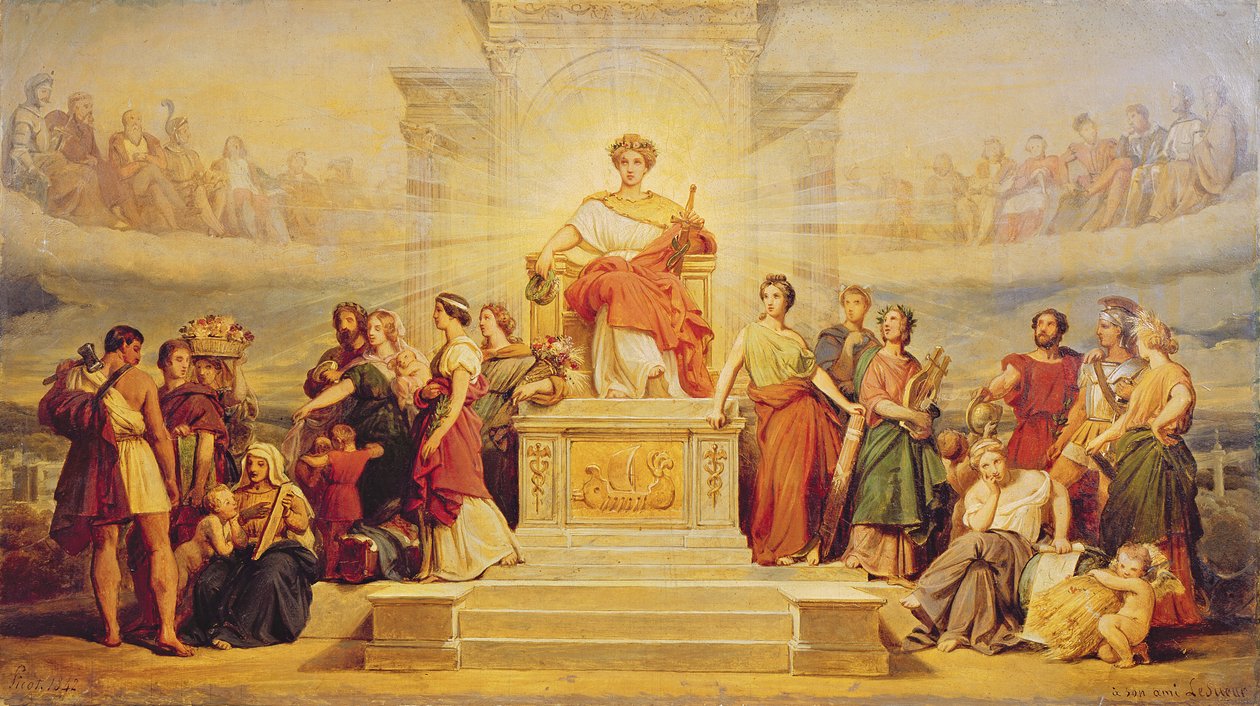 Alegorie města Paříže, studie pro výzdobu Hotel de Ville, 1842 od Francois Edouard Picot