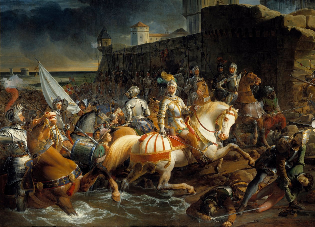 Dobytí Calais Francoisem I. z Guise, vévodou z Aumale (1519-1563), 9. ledna od Francois Edouard Picot