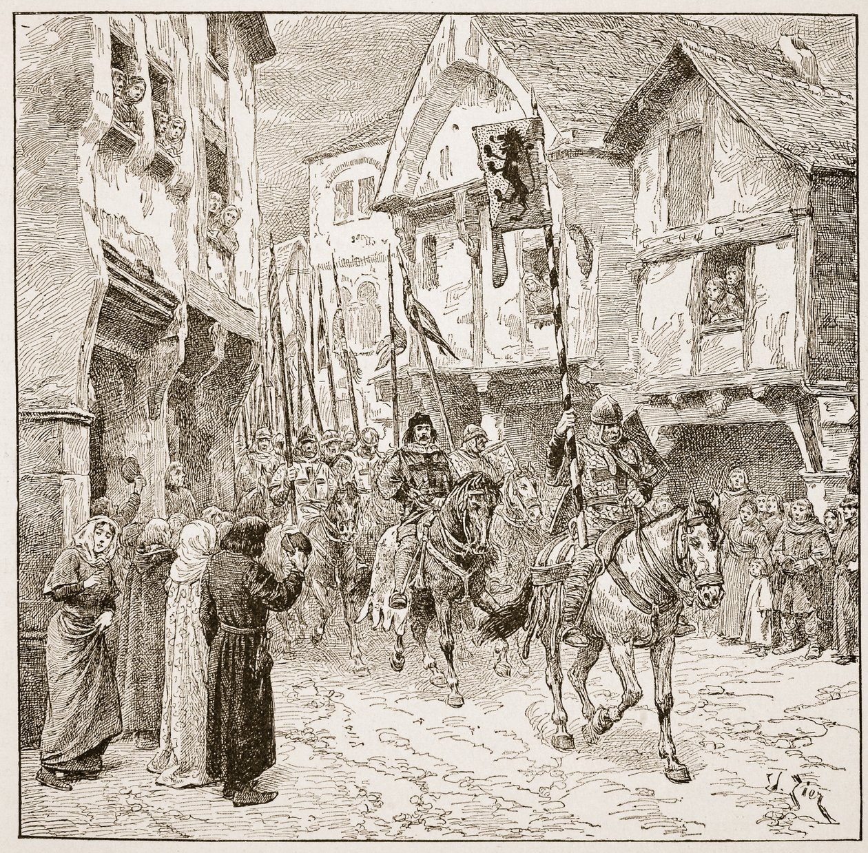 Odchod vévody Roberta do Svaté země, ilustrace z 