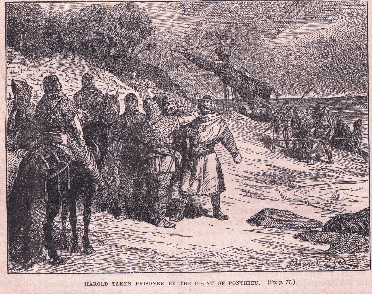 Harold zajat hrabětem Ponthieu AD 1063 od Francois Edouard Zier