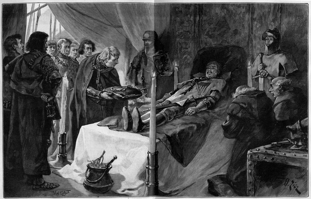Stoletá válka: smrt Connetable Bernard du Guesclin (1320-1380) od Francois Edouard Zier