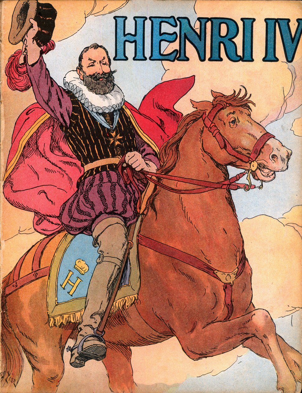 Král Jindřich IV. (1553-1610) (francouzský král Jindřich IV.) Ilustrace Francoise Edouarda Ziera (1856-1924) v Our-glories-nationales”” 1920 od Francois Edouard Zier