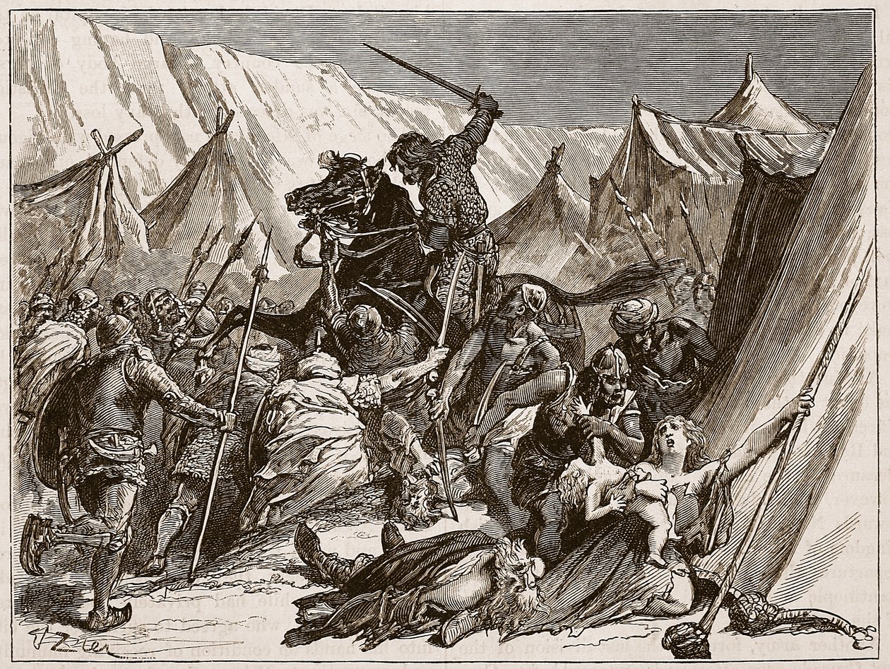 Robert z Normandie sdružující křižáky, ilustrace z „Cassell