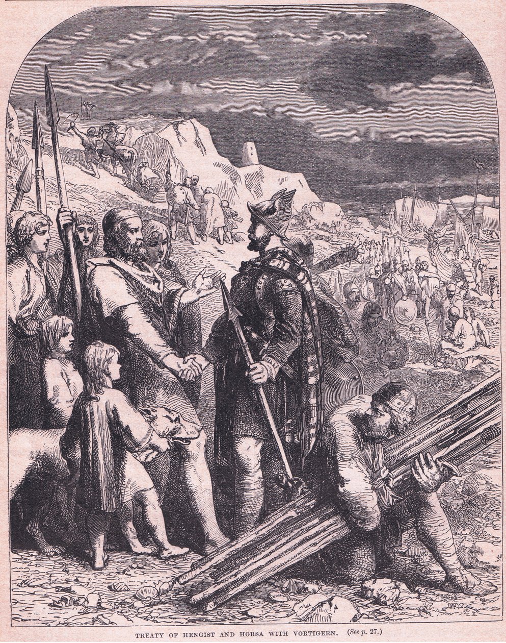 Smlouva Hengist a Horsa s Vortigern AD 600 od Francois Edouard Zier