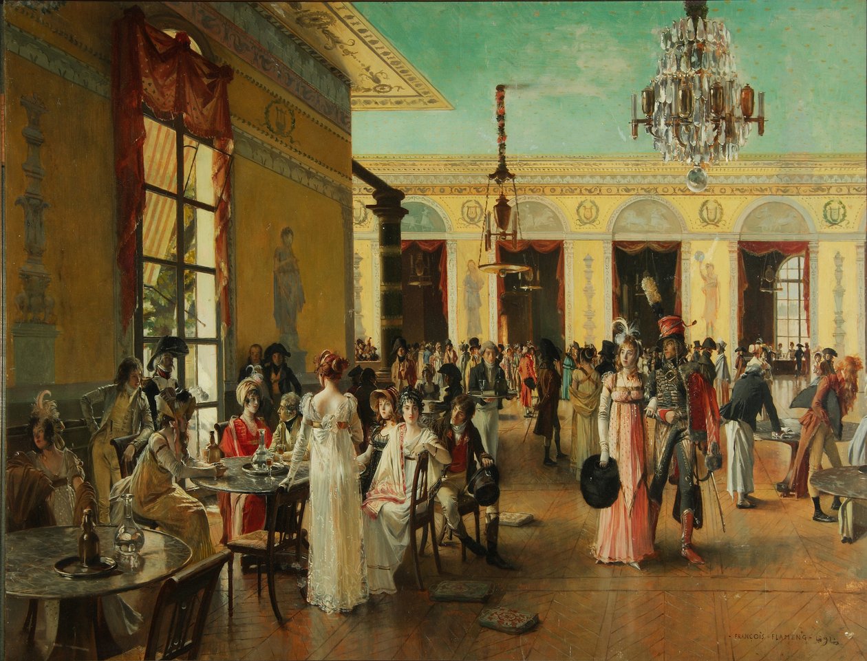 Café Frascati Scéna z Napoleonových časů=, 1893 od Francois Flameng