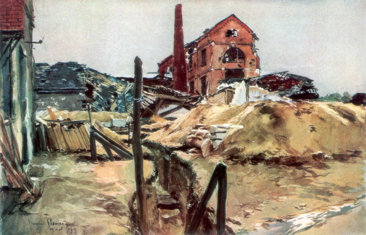 Tovární budovy, Soissons, 19. května 1915, 1926. od Francois Flameng