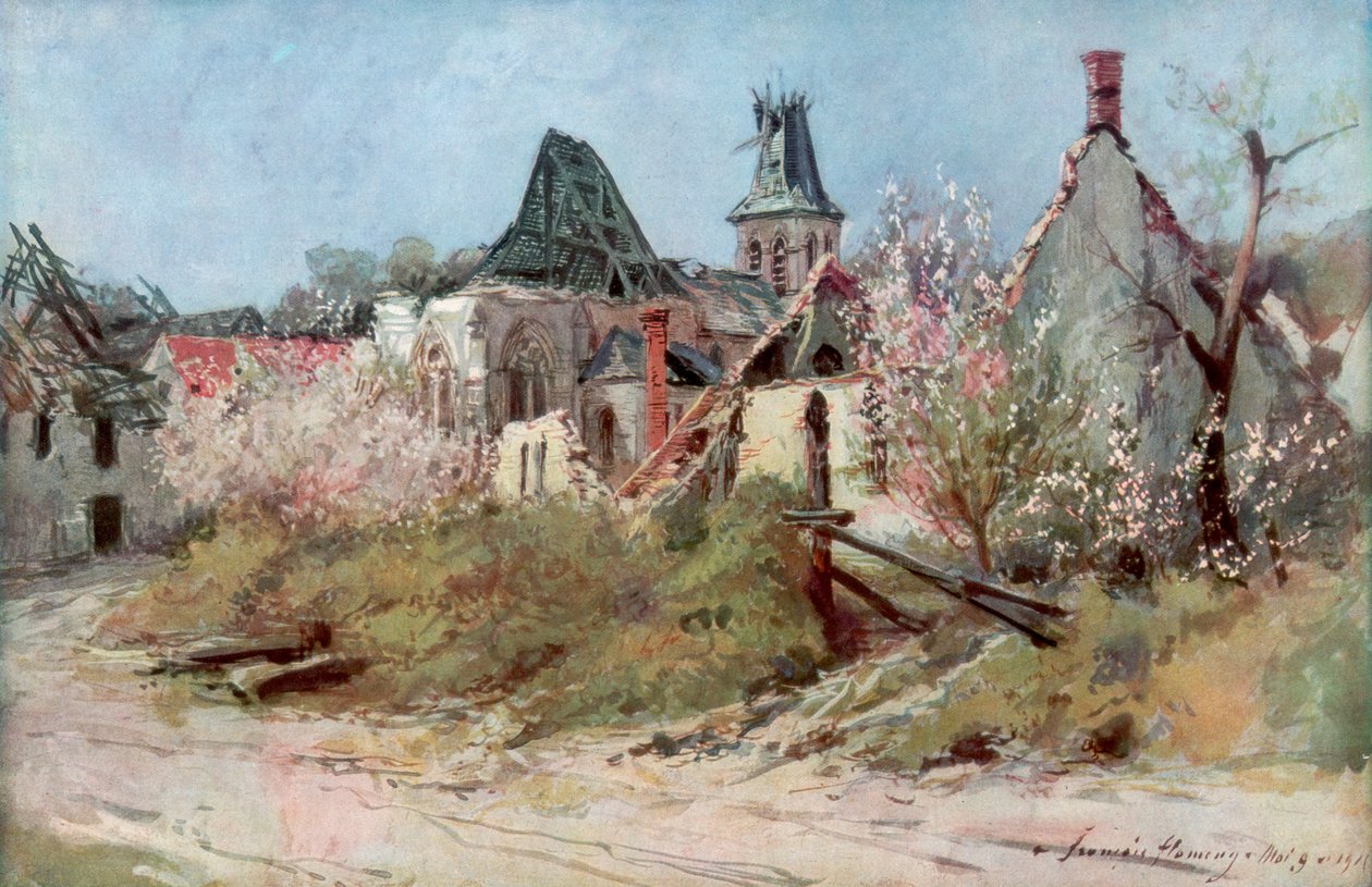 Ve vesnici Craonnelle, 9. května 1917, 1917, 1926. od Francois Flameng