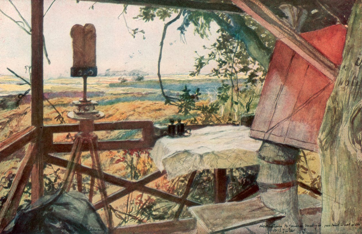 Pozorovací stanoviště generála Mangina, 18. července 1918, Villers-Cotterets, Aisne, Francie, 1926. od Francois Flameng