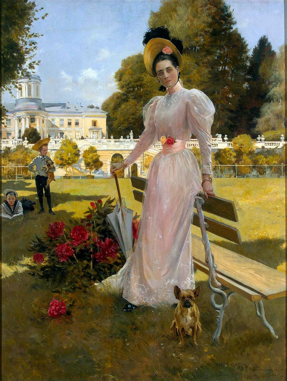 Portrét princezny Zinaidy Jusupové se dvěma syny v Archangelskoje, 1894. od Francois Flameng