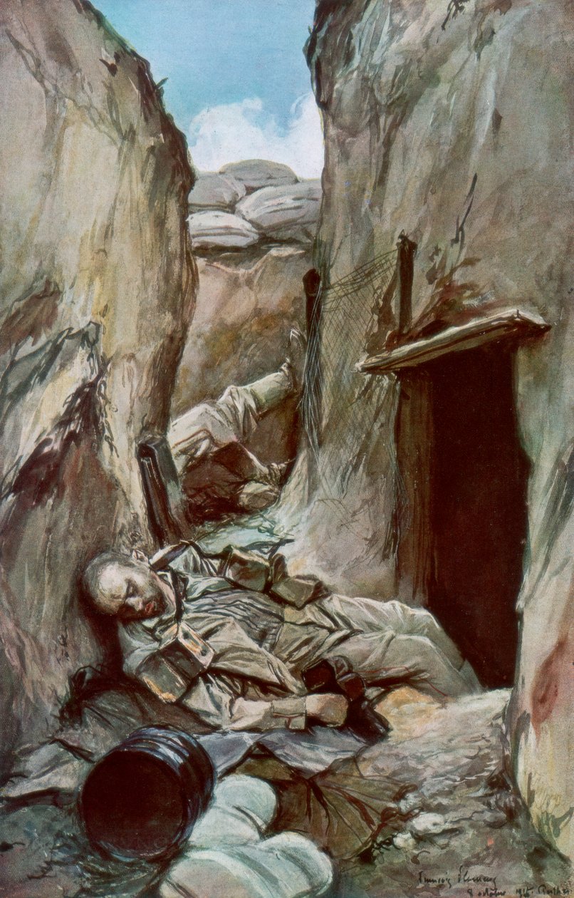 Dobyté příkopy Perthes, Champagne, Francie, říjen 1915, 1926. od Francois Flameng
