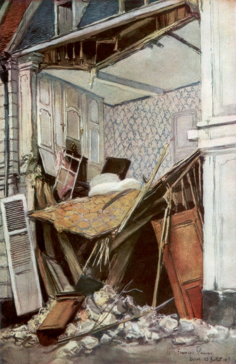 Přední část domu, Arras, Francie, 23. července 1915, 1926. od Francois Flameng