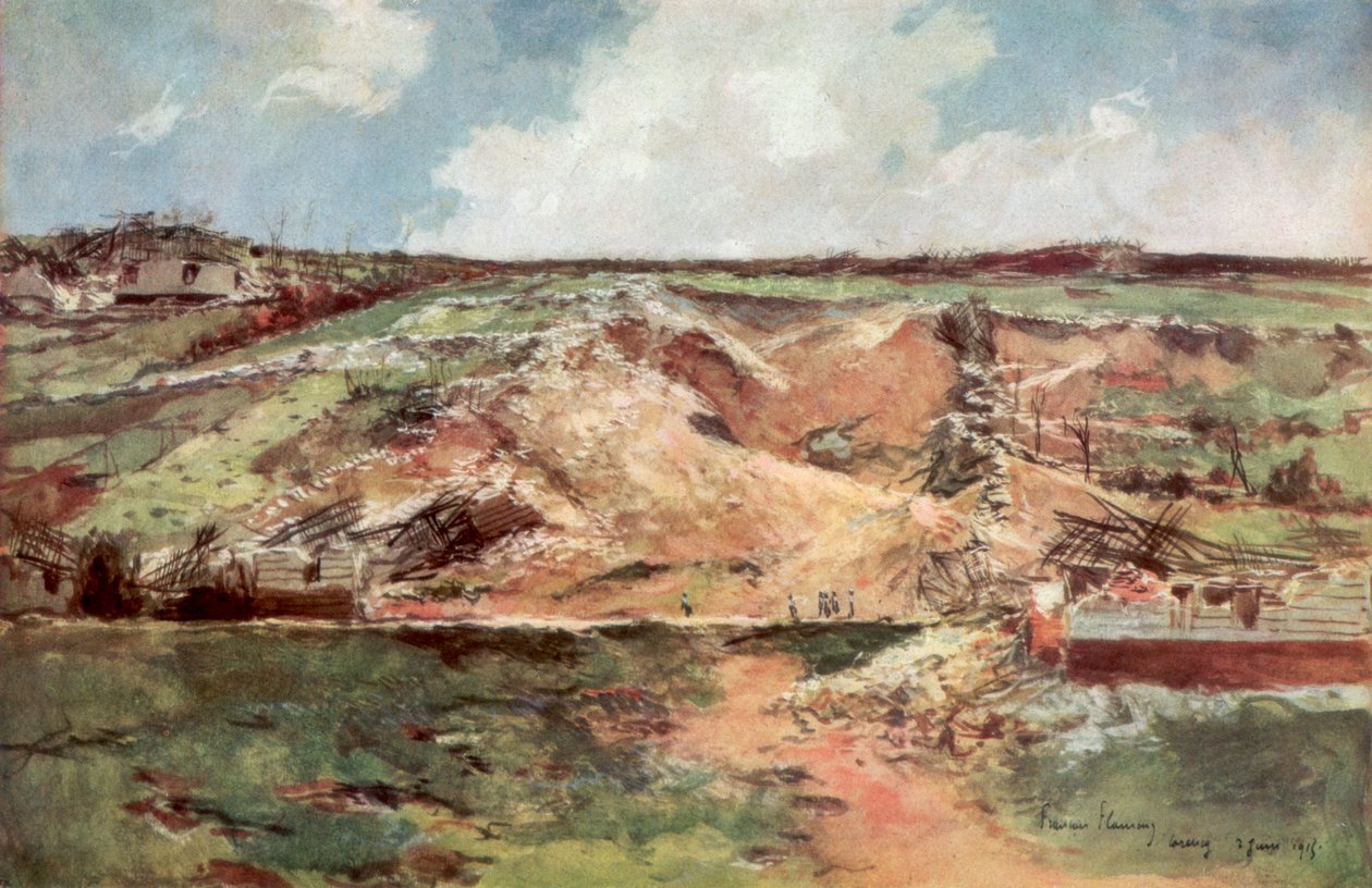 The Funnel of Carency, Artois, Francie, červen 1915, 1926. od Francois Flameng
