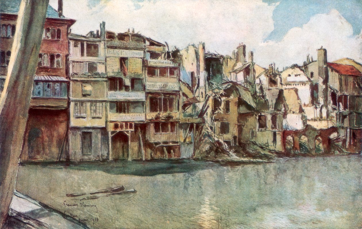 Řeka Meuse, Verdun, Francie, červen 1916, 1926. od Francois Flameng