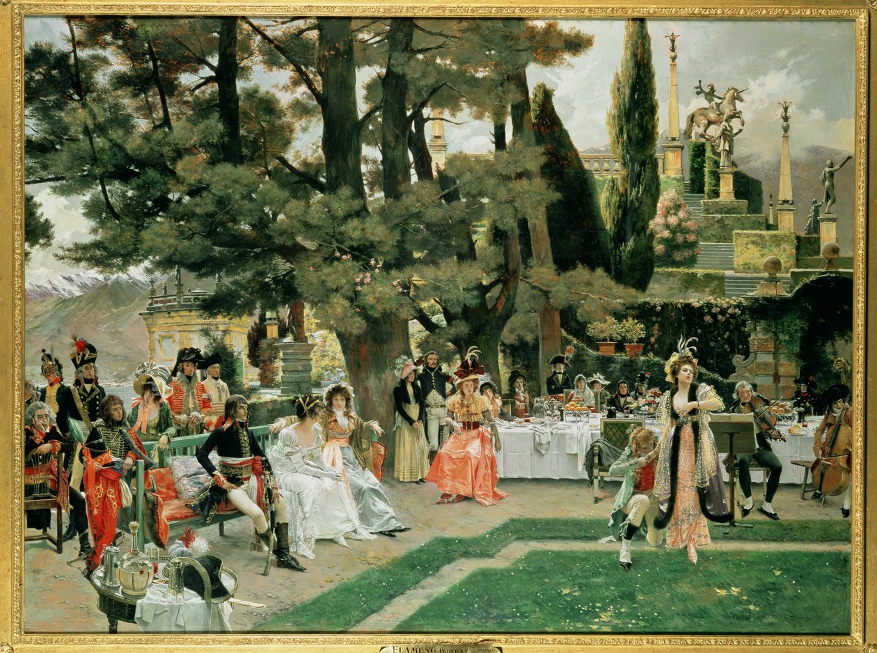 Recepce pro Napoleona I. na Isola Bella v 5. roce jeho vlády od Francois Flameng
